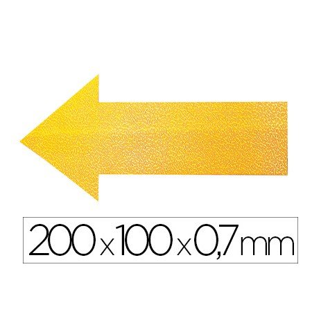Simbolo Adesivo Durable Pvc Forma de Flecha Para Delimitacao de Chao Amarelo 200X100X0,7 Mm Pack de 10 Unidades