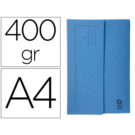 Subpasta Cartolina Exacompta Clean Safe Pocket Horizontal Din A4 Con 2 Abas Azul 400 Gr Pack de 5 Unidades
