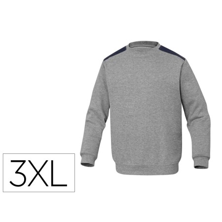 Sweatshirt Deltaplus Sweat Olino com Reforco Nas Costas E Cotovelos Cinza Tamanho 3Xl