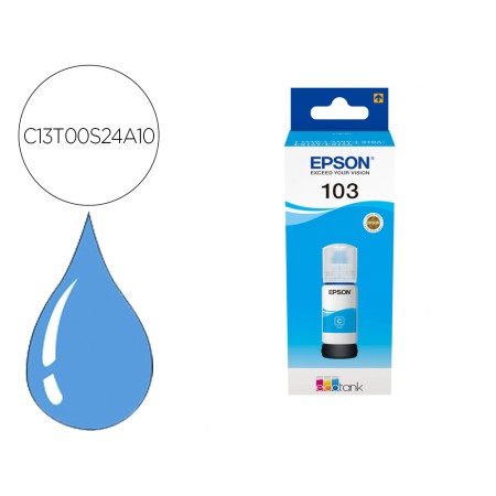 Tinta Epson Ecotank 103 L3110/3150/3151/5190 Cian Garrafa de 65 Ml