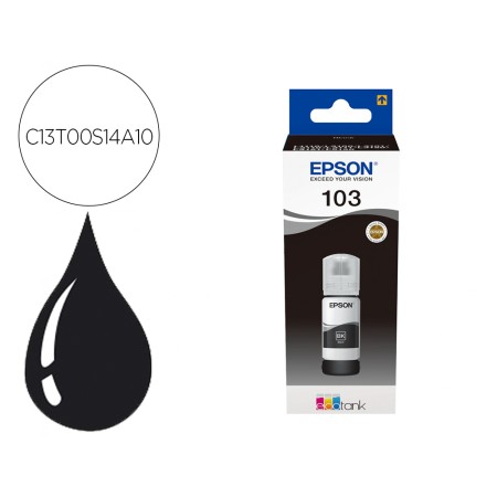 Tinta Epson Ecotank 103 L3110/3150/3151/5190 Preto Garrafa de 65 Ml