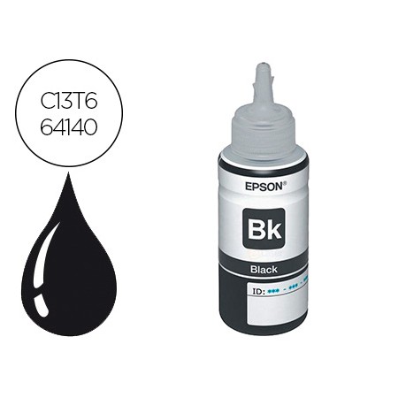 Tinta Epson T6641 Et2500/2550//14000/L475/565/575/4500 Preto Garrafa 70 Ml 4.000 Pag