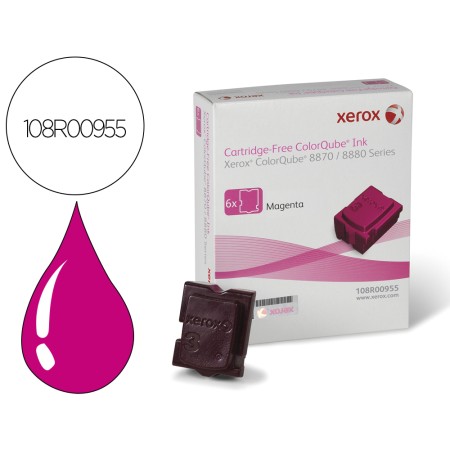 Tinta Solida Xerox E 8870 / 8880 Magenta 17300 Paginas Pack de 6 Unidades