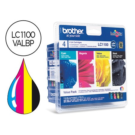 Tinteiro Brother Lc-1100Valbp Pack Cian/Magenta/Amarelo E Preto