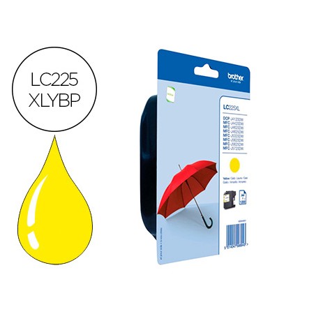 Tinteiro Brother Lc-225Xlybp Mfc-J 4420 Dw / Mfc-J 5620 Dw Amarelo Alta Capacidade 1200 Pag