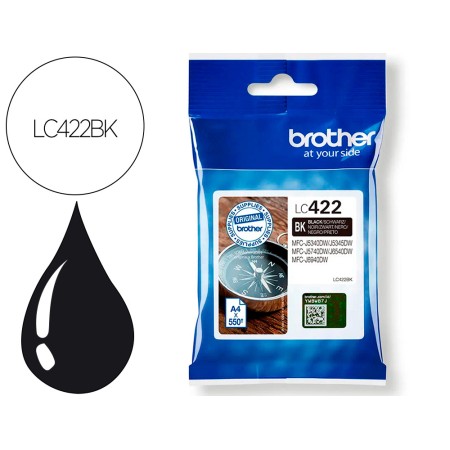 Tinteiro Brother Lc-422Bk Preto Mfc-J5340Dw / Mfc-J5740Dw / Mfc-J6540Dw / Mfc-J6940Dw 550 Paginas