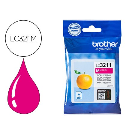 Tinteiro Brother Lc3211M Dcp-J572 / Dcp-J772 / Dcp-J774 / Mfc-J890 / Mfc-J895 Magenta 200 Pag