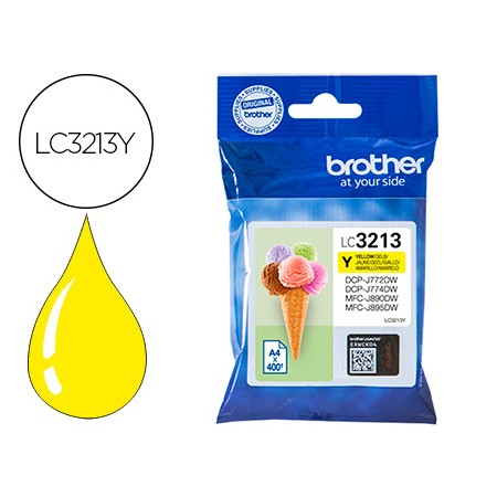 Tinteiro Brother Lc3213 Dcp-J572 / Dcp-J772 / Dcp-J774 / Mfc-J890 / Mfc-J895 Amarelo 400 Pag