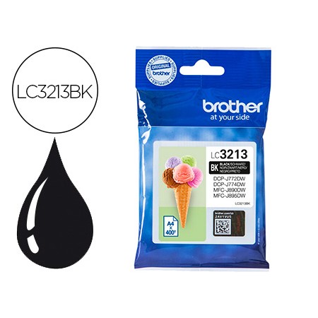 Tinteiro Brother Lc3213 Dcp-J572 / Dcp-J772 / Dcp-J774 / Mfc-J890 / Mfc-J895 Preto 400 Pag