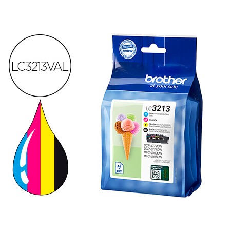 Tinteiro Brother Lc3213 Dcp-J572 / Dcp-J772 / Mfc-J890Pack 4 Cores Preto Amarelo Cian Magenta