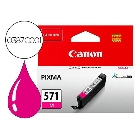 Tinteiro Canon Cli 571 Pixma Ts5051/ Ts6050 / Ts8051 / Ts9050 Magenta 182 Paginas