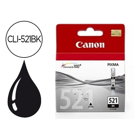 Tinteiro Canon Cli-521Bk Pretopixma Mp620/630/980 Ip3600/4600