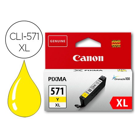 Tinteiro Canon Cli-571Xl Amarelo Pixma Mg6852 / Ts6050 / Ts 8050