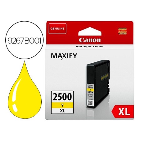 Tinteiro Canon Pgi 2500 Xl Maxify Ib4050 / Mb5050 / Mb5150 / Mb5155 / Mb5350 / Mb5450 Amarelo 1520 Paginas