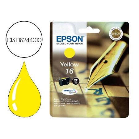 Tinteiro Epson 16 Wf2010W Wf2510Wf Wf2520Nf Wf2530Wf Wf2540Wf Amarelo 175 Pag