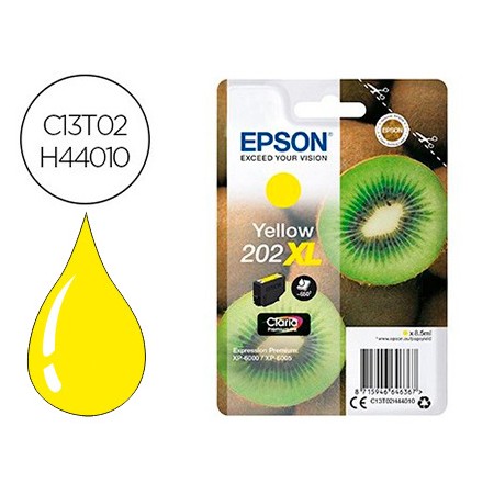 Tinteiro Epson 202 Xl Xp-6000 / Xp-6005 / Xp-6100 / Xp-6105 Amarelo 650 Pag