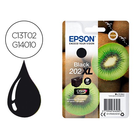 Tinteiro Epson 202 Xl Xp-6000 / Xp-6005 / Xp-6100 / Xp-6105 Preto 550 Pag