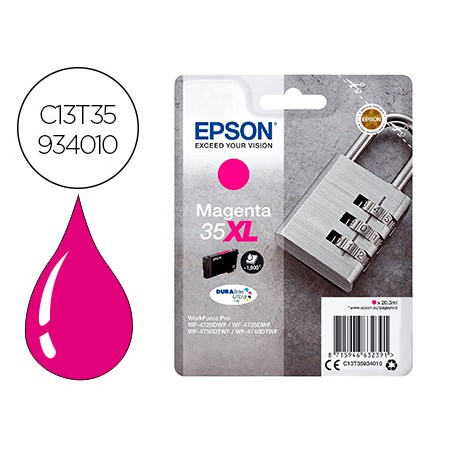 Tinteiro Epson 35Xl T3593 Pro Wf-4720Dwf / 4725Dwf / 4730Dtwf / 4740Dtwf Magenta Alta Capacidade 1900 Pag