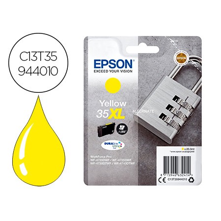 Tinteiro Epson 35Xl T3594 Pro Wf-4720Dwf / 4725Dwf / 4730Dtwf / 4740Dtwf Amarelo Alta Capacidade 1900 Pag