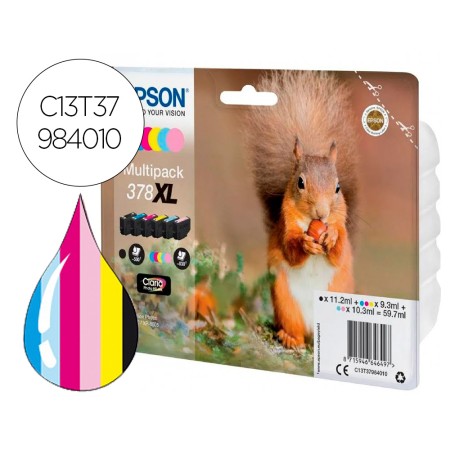 Tinteiro Epson 378 Xl Expression Home Xp-8605 / 15000 / 8500 Preto Amarelo Cian Magenta Cian Claro