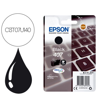 Tinteiro Epson 407L Clavier Wf-4745 Series Preto 2900 Paginas