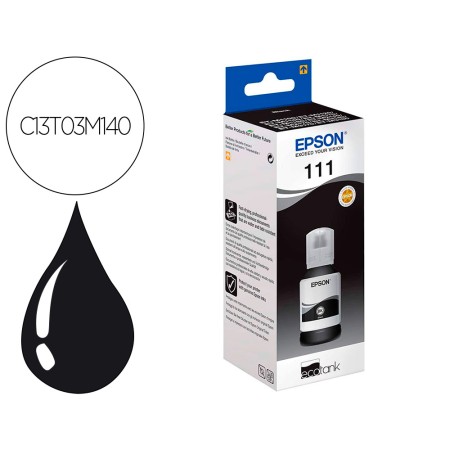 Tinteiro Epson Ecotank C13T03M140 Bk 5K 12 0Ml Et-M1100 / M1140 / M1170 / M1180 / M2120M Preto 6000