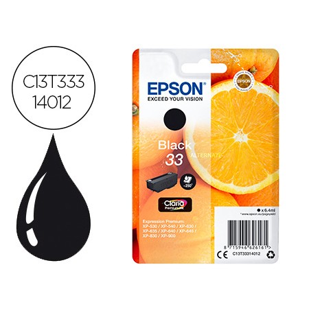 Tinteiro Epson Expression Premiun 33 T3331 Xp-530 / Xp-630 / Xp-640 / Xp-830 / Xp-900 Preto 250 Pag