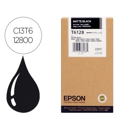 Tinteiro Epson Gf Stylus Photo 7450/9450/ 7400/9400/7880/ 9880/7800/9800 Preto Mate Alta Capacidade