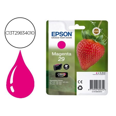 Tinteiro Epson Home 29 T2983 Xp435/330/335/332/430/235/432 Magenta 175 Pag