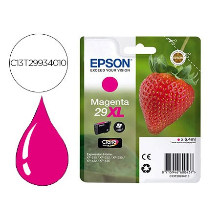 Tinteiro Epson Home 29 Xl T2993 Xp435/330/335/332/430/235/432 Magenta 450 Pag