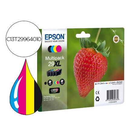 Tinteiro Epson Home 29Xl T2996 Xp435/330/235 Multipack 4 Cores Preto/Amarelo/Cian/Magenta