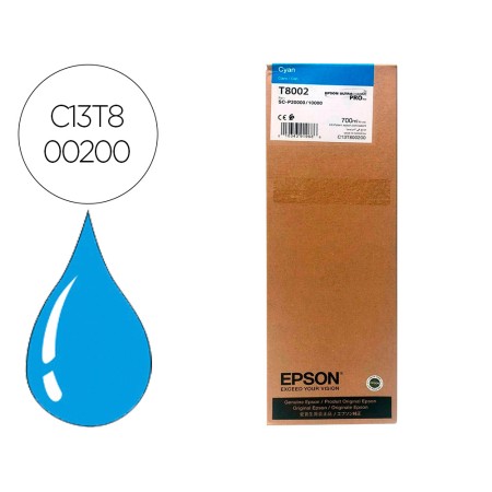 Tinteiro Epson Singlepack Cian T800200 Ultrachrome Pro 700Ml