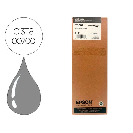 Tinteiro Epson Singlepack Dark Gray T800700 Ultrachrome Pro 700Ml