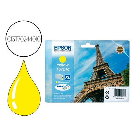 Tinteiro Epson Stylus T7024 Amarelo Xl Wp-4000 4500 Capacidade 2400 Pag