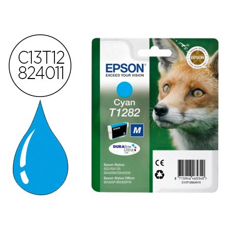 Tinteiro Epson T1282 Stylus S22 / Sx125 Cyan -170 Pag