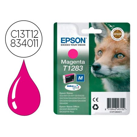 Tinteiro Epson T1283 Stylus S22 / Sx125 Magenta -170 Pag