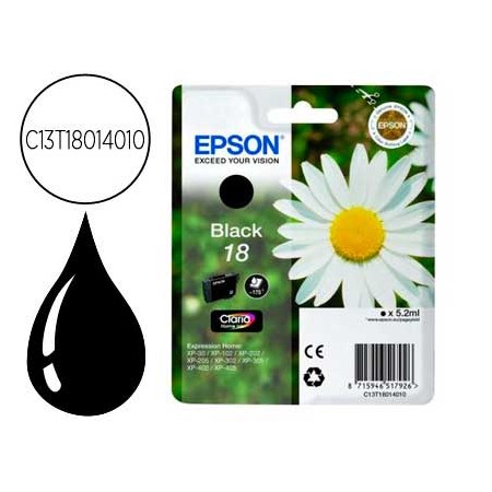 Tinteiro Epson T1801 Preto Expression Home Xp-102 Xp-205 Xp-305 Xp-405 Capaciidad 175 Pag