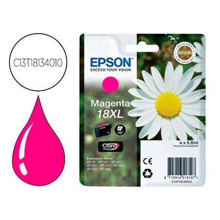 Tinteiro Epson T1813 Magenta Expression Home Xp-102 Xp-205 Xp-305 Xp-405 Capacidade 470 Pag