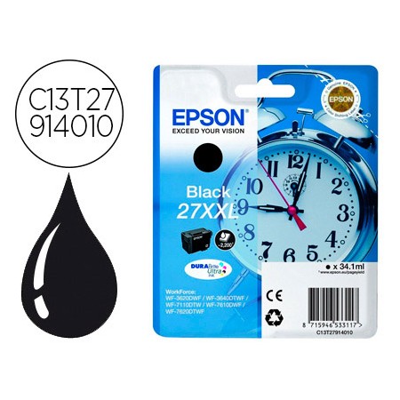 Tinteiro Epson T2791 Wf3620 / 3640 / 7110 / 7610 / 7620 Preto 2.200 Pag