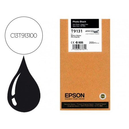 Tinteiro Epson T9131 Photo Preto Ink 200Ml