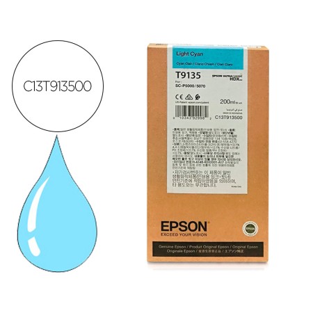 Tinteiro Epson T9135 Light Cian Ink 200Ml