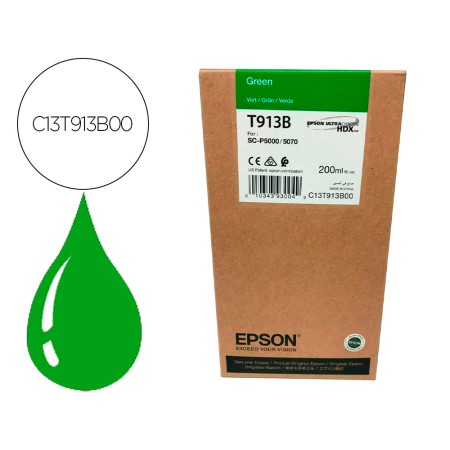 Tinteiro Epson T913B Green Ink 200Ml