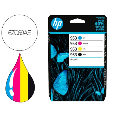 Tinteiro Hp 953 Bk/Cmy 6Zc69Ae Multipack Preto/ Cian / Magenta / Amarelo