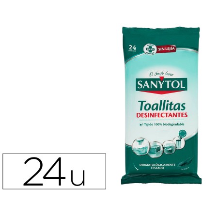 Toalhita Desemfetante Sanytol Biodegradavel Pacote de 24 Unidades