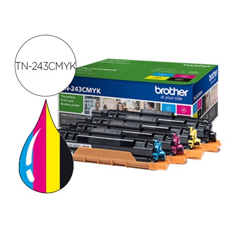 Toner Brother Tn243Cmyk Dcp-L3510Cdw / Hl-L3270Cdw / Mfc-L3710Cw Multipack Preto Amarelo Magenta Cian 1000