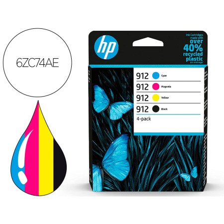 Toner Hp 912 -6Zc74Ae Multi Pack Preto / Cian / Magenta / Amarelo