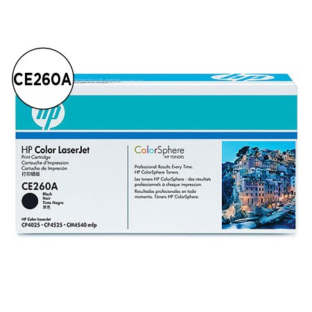 Toner Hp Cor Laserjet Cp4025/Cp4525 -Ce260A- Preto 8.500 Pags