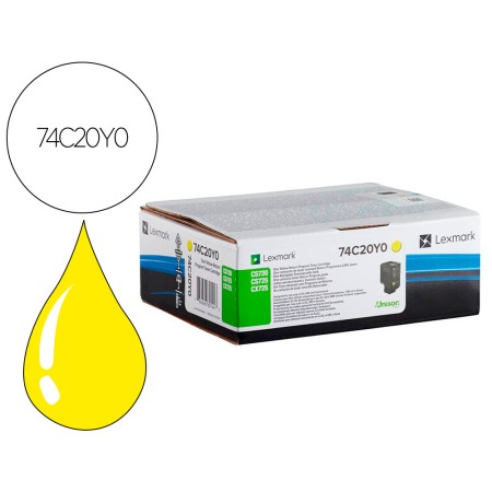 Toner Lexmark Laser 74C20Y0 Cx725De / Cs720De / Cs725De Amarelo 3000 Paginas