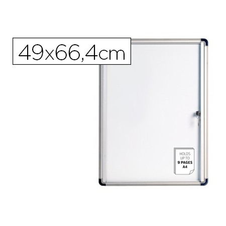 Vitrina de Anuncios Bi-Office Fundo Magnetico Extraplana de Interior 490X664 Mm