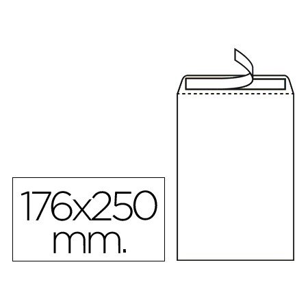 Envelope Bolsa B5 Branco 176X250 Mm Tira de Silicone Pack de 500 Unidades